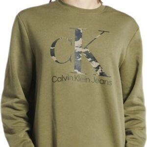 Calvin Klein Jeans Men's Green Sweatshirt w/Camouflage CK